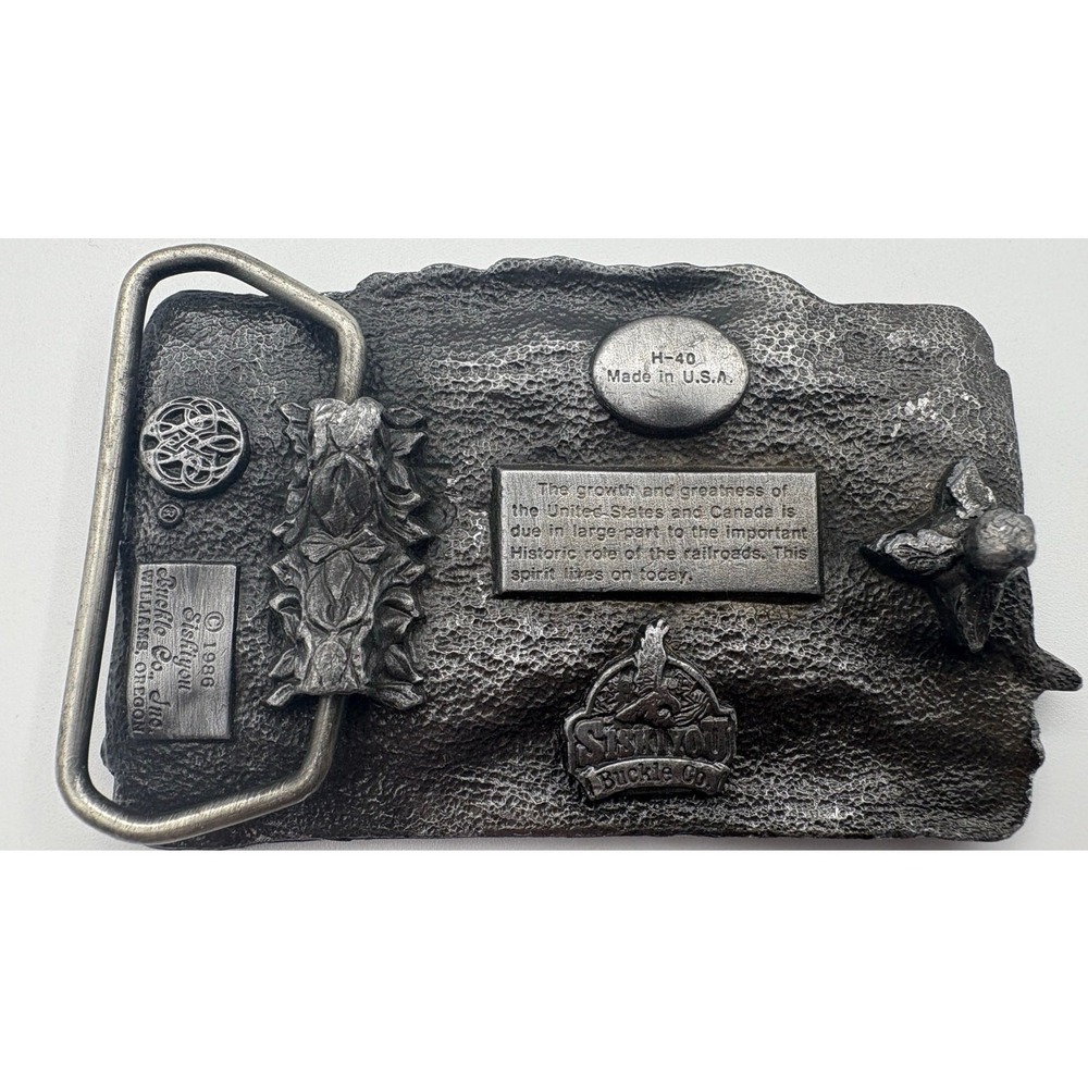 1986 Siskiyou Buckle Co. Steam Locomotive Belt Buckle - Made in USA - Picture 4 of 5